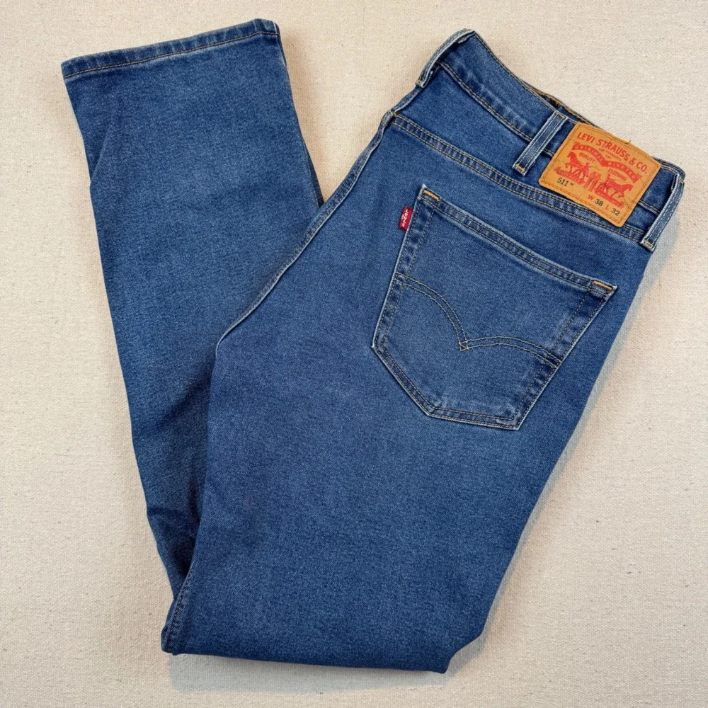 Levi's 38x32 511 Slim Fit Jeans Mens Blue Denim Pants 511-0782
